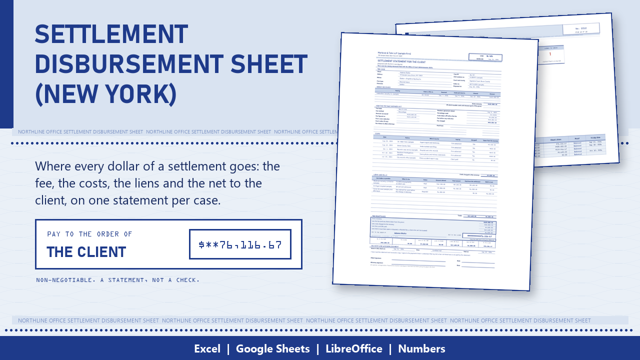 Settlement Disbursement Sheet (New York) cover