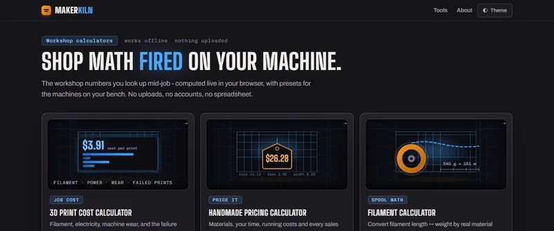 MakerKiln homepage