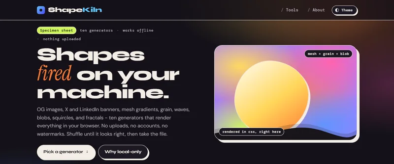 ShapeKiln homepage